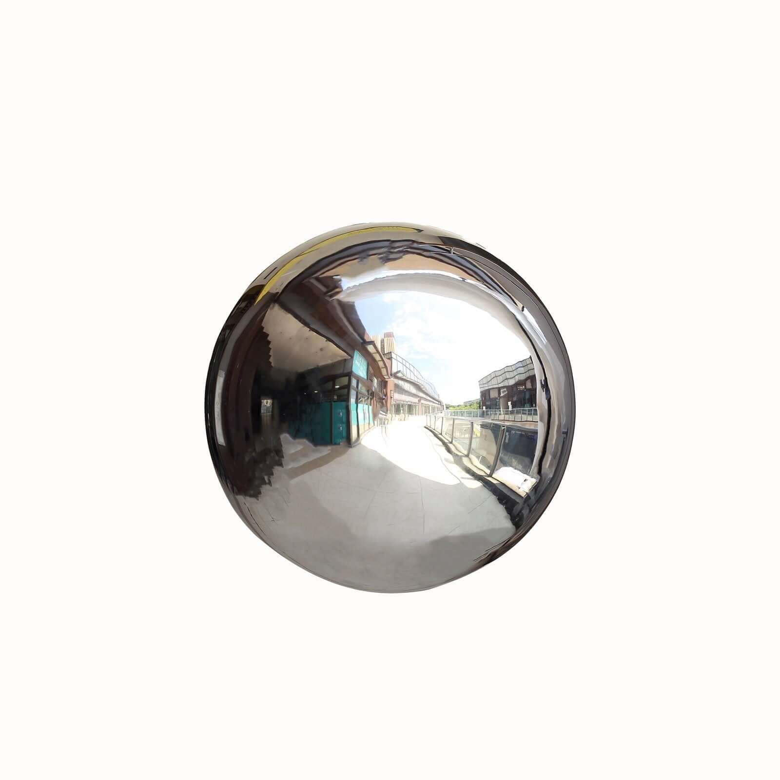 Silver Stainless Steel Gazing Globe Mirror Ball, Reflective Shiny Hollow Garden Sphere - 22