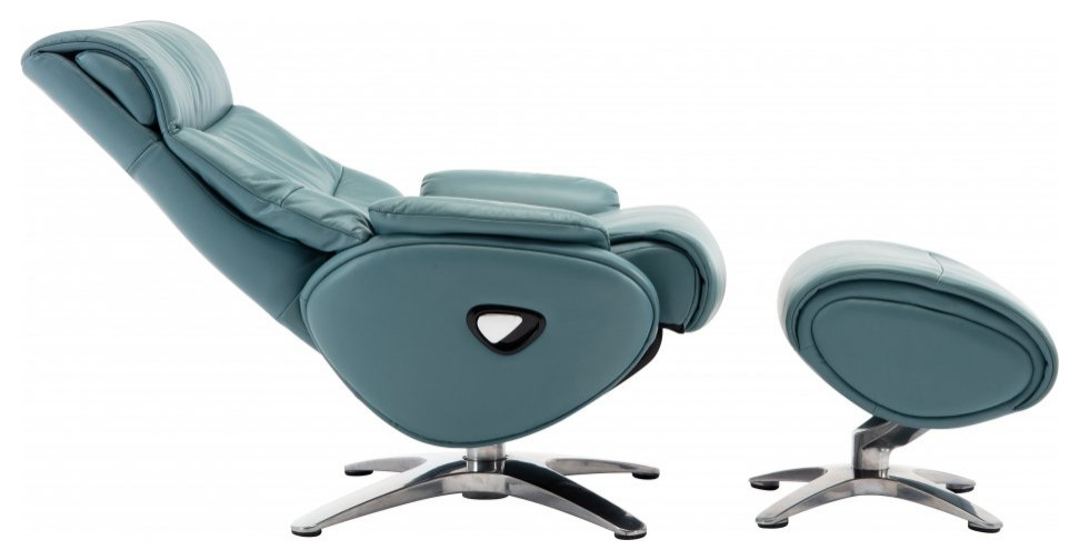 Adler Pedestal Recliner/Ottoman  Capri Blue   Contemporary   Recliner Chairs   by Kolibri Decor  Houzz