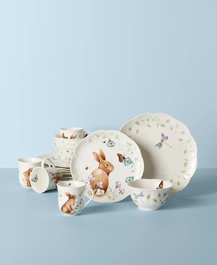 Lenox Butterfly Meadow Bunny Dinnerware Set 16 Piece