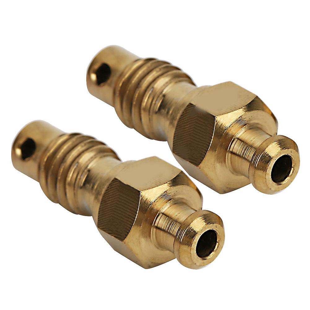 2 Pcs Titanium Alloy Oil Disc Brake Bleed Nipple Exhaust Screws Set For Road Bicycle Accessoriesgold