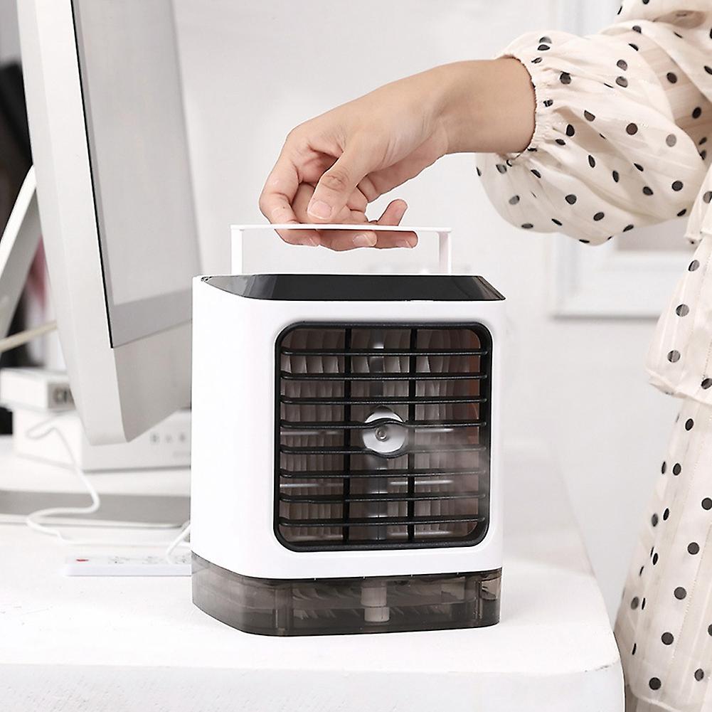 Portable USB Air Conditioner Fan Air Cooler Humidifier with LED Light for Home Office Bedroom