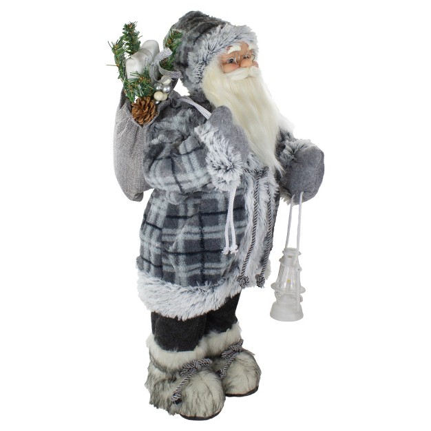 Northlight 2 x27 Standing Santa Christmas Figure Carrying A Lantern