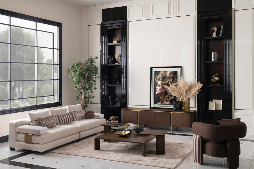 Amora Accent Chair Brown/Eggshell Walnut   Contemporary   Armchairs And Accent Chairs   by Michael Amini  Houzz