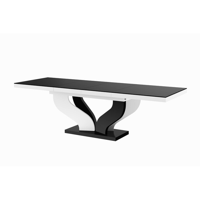 Strick   Bolton Britell Black/ White Extendable Dining Table