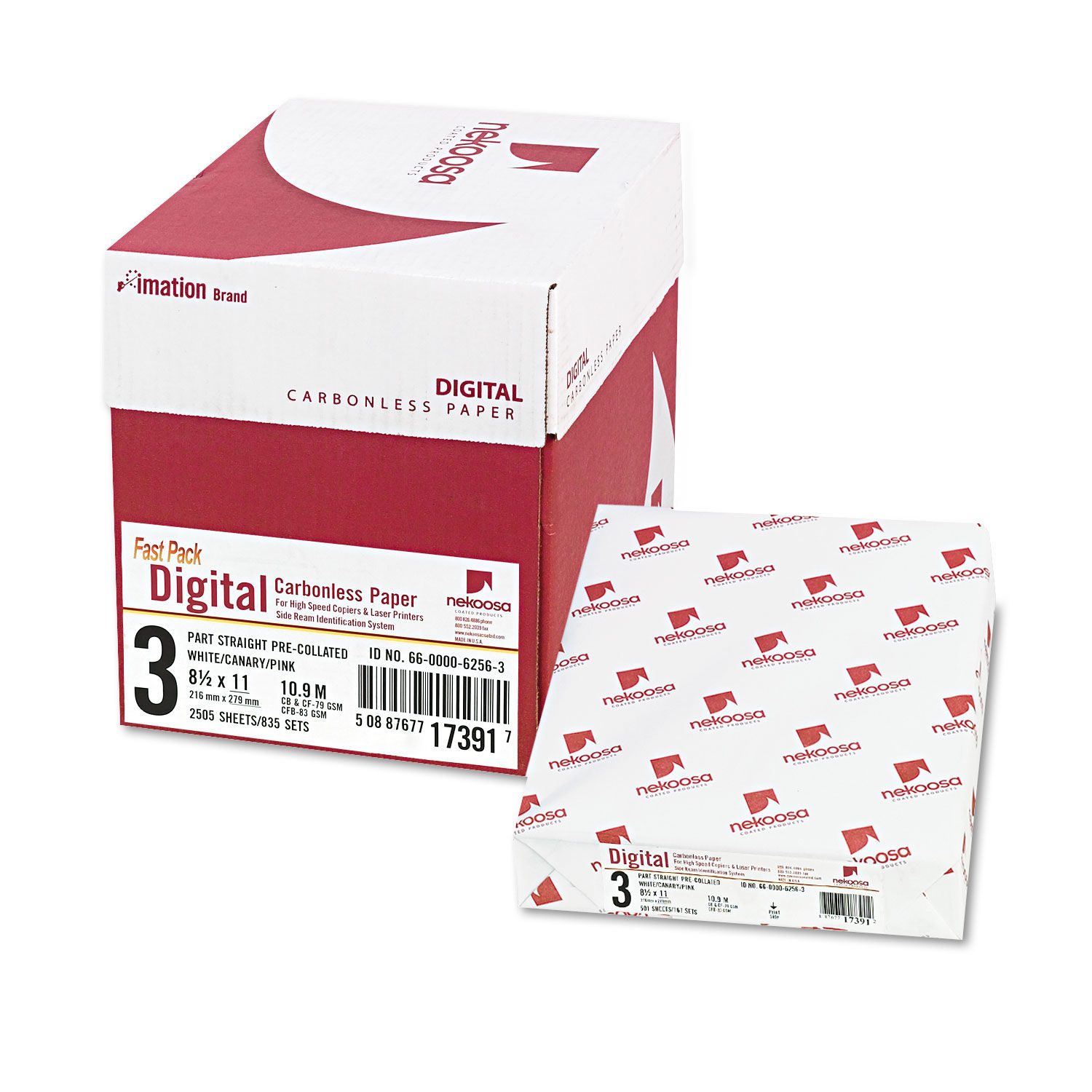 Fast Pack Carbonless 3-Part Paper by Nekoosa NEK17391