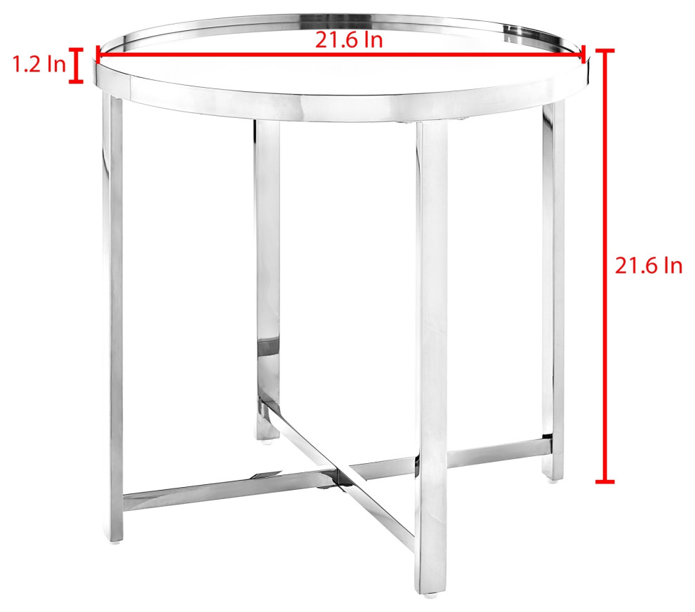 Nicole Miller Alinah Table  Mirrored Top   Contemporary   Side Tables And End Tables   by Inspired Home  Houzz