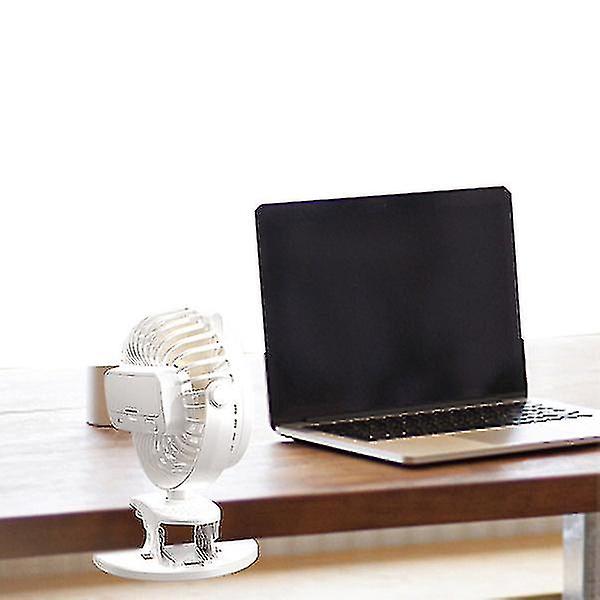 Portable Usb Rechargeable Fan Mini Desktop Clip Fan 360 Degree 3-speed Silent With Strong Wind Rotating Quiet For Home Bedroom