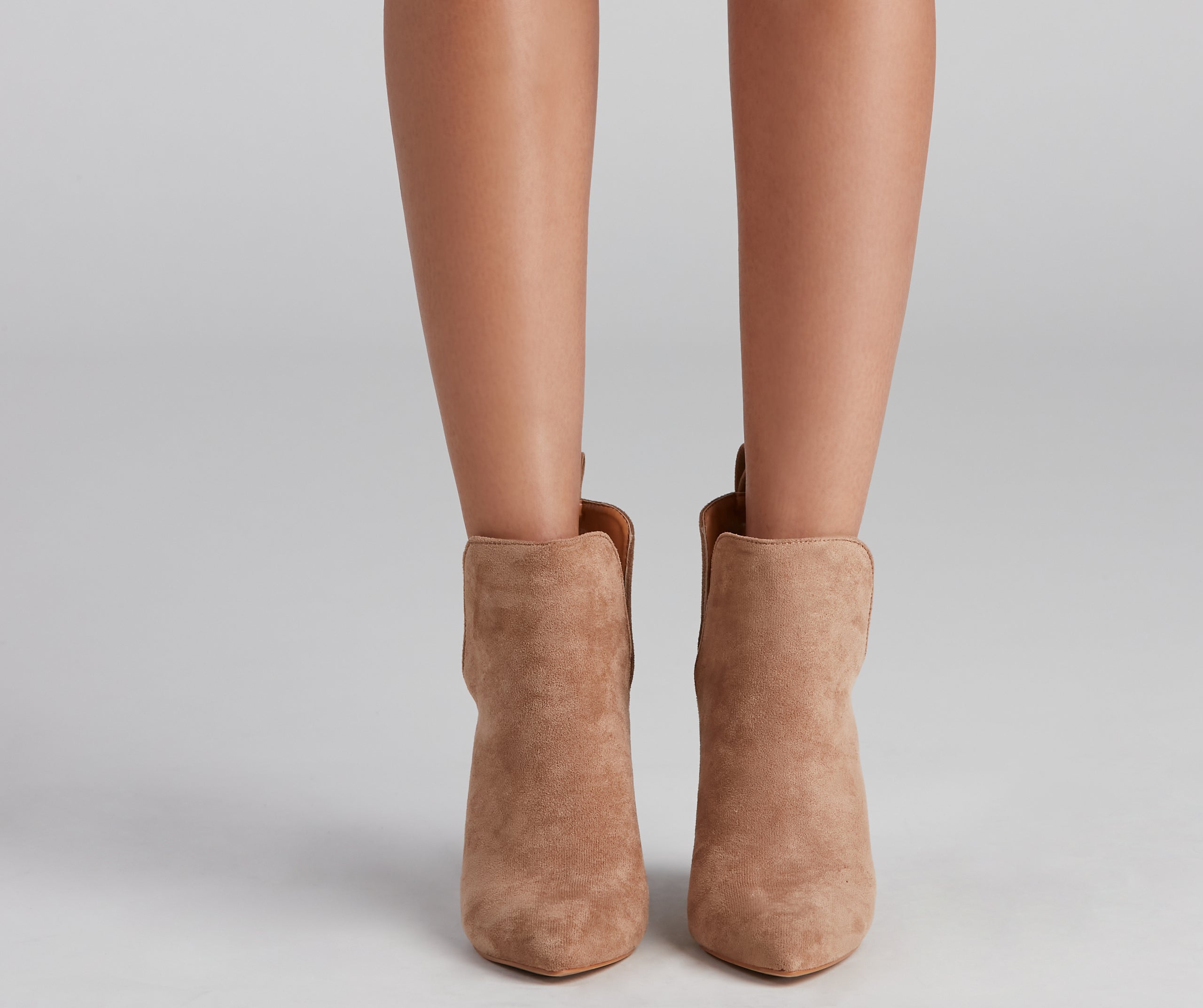 Brisk Steps Faux Suede Cutout Booties