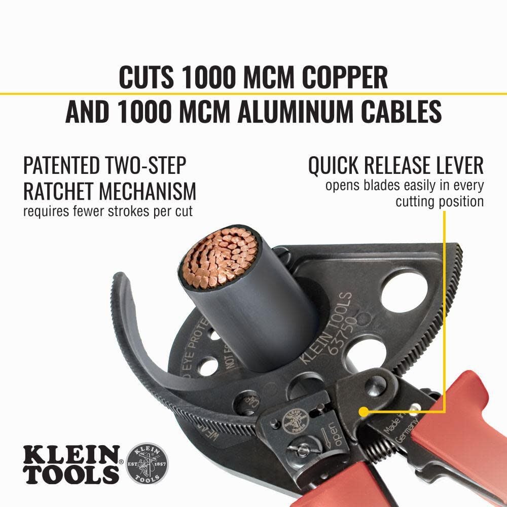 Klein Tools Ratcheting Cable Cutter 1000 MCM 63750 from Klein Tools