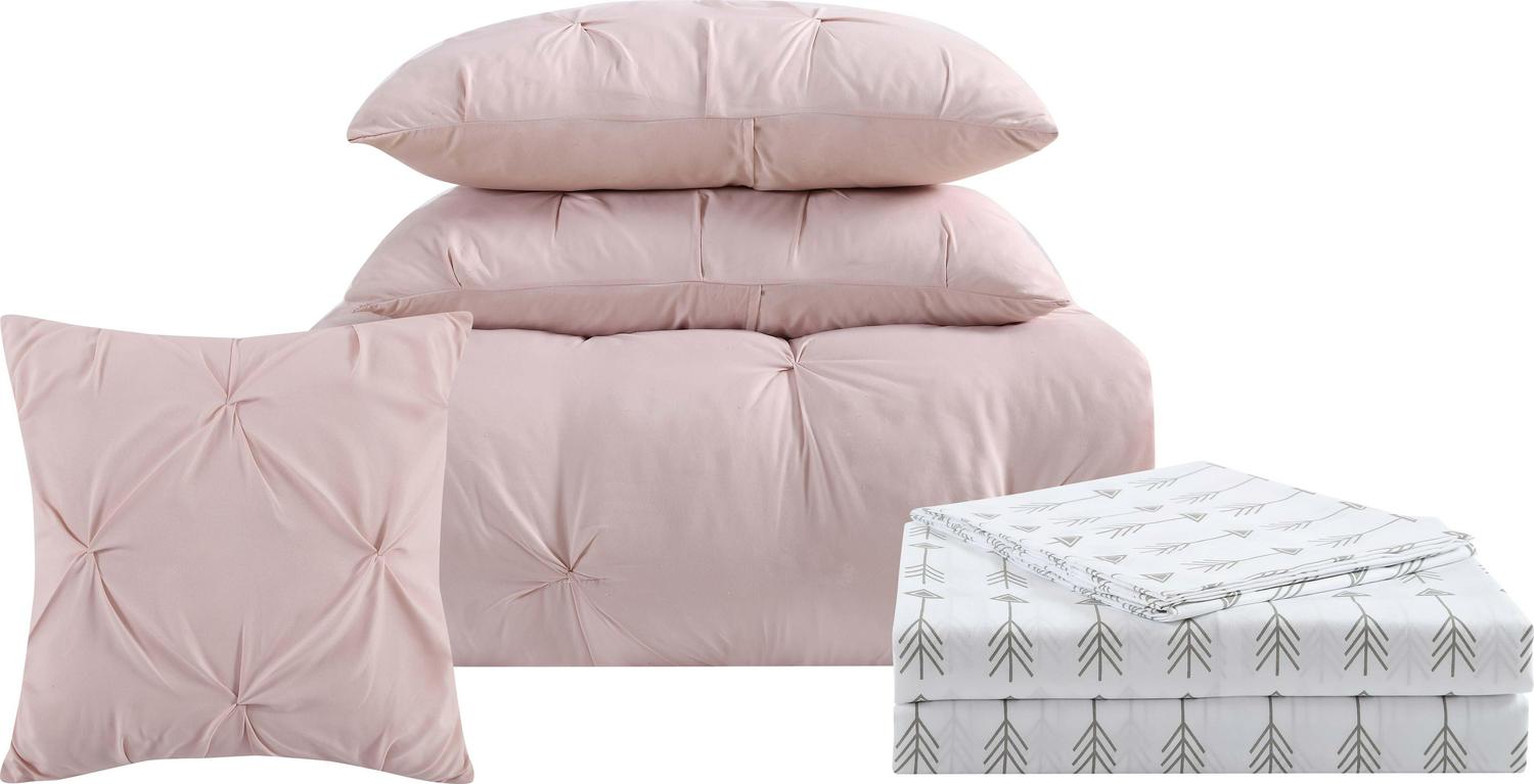 Truly Soft Arrow Pleated Blush Twin Bed in a Bag  Crowdfused