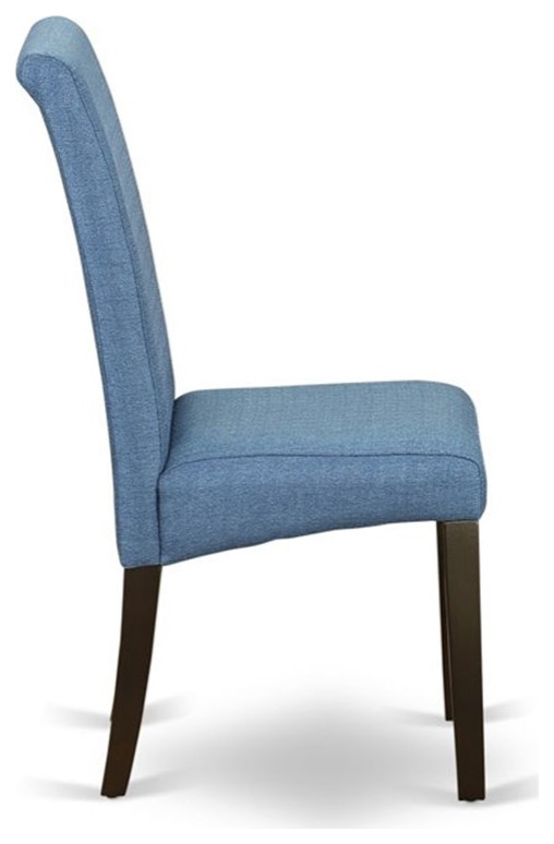 Atlin Designs 42 quotWood Dining Chairs in Cappuccino/Blue (Set of 2)   Transitional   Dining Chairs   by Homesquare  Houzz