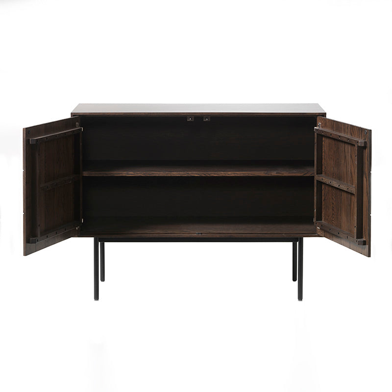 LATINA Sideboard Buffet 107cm - Dark Brown / Black