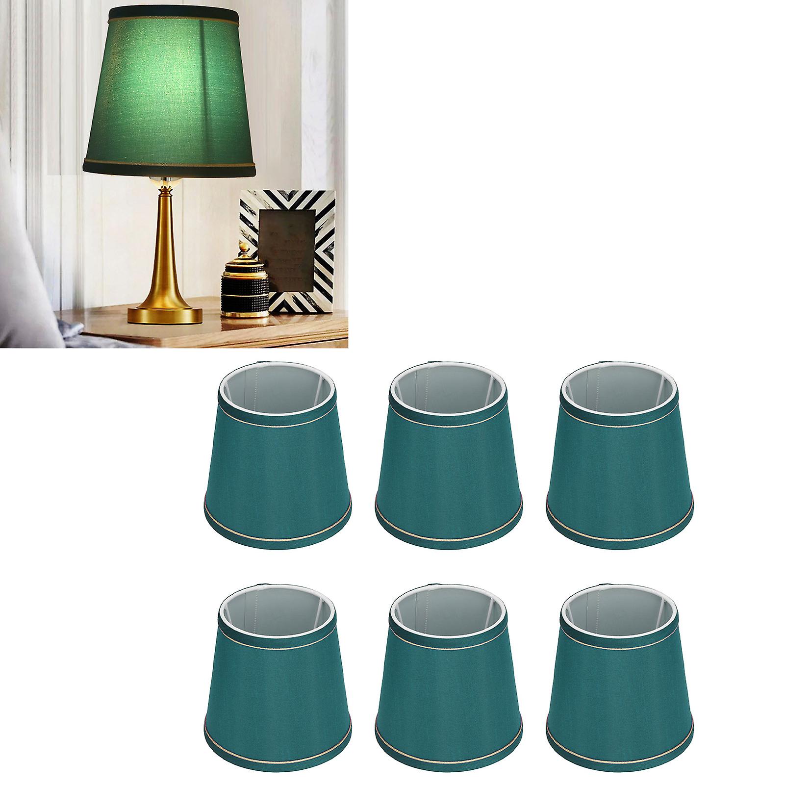 6PCS Fabric Lampshade Modern Simple Fabric Light Lampshade Phnom Penh Craftsmanship for E14 LampDark Green (PX198)