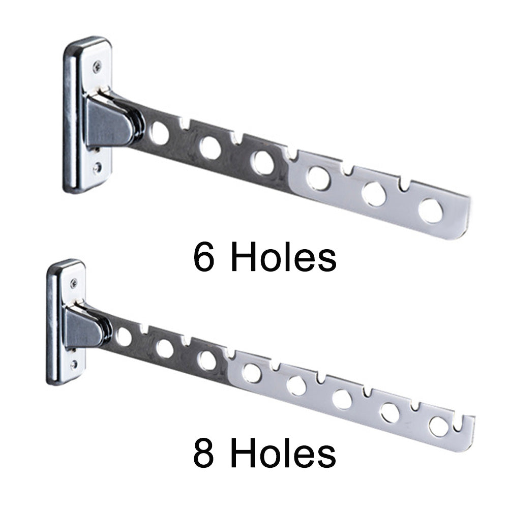 BESPOTT 6/8 Holes Folding Wall Mounted Clothes Hanger Rack Coat Drying Hook Stainless Steel