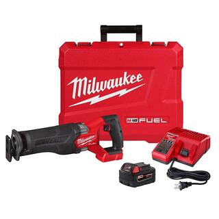 MW M18 FUEL 18V Lithium-Ion Brushless Cordless SAWZALL Reciprocating Saw Kit Wone 5.0 Ah Batteries Charger and Case 2821-21