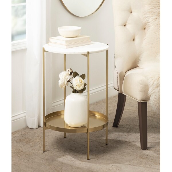 Kate and Laurel Lavish Marble Side Table