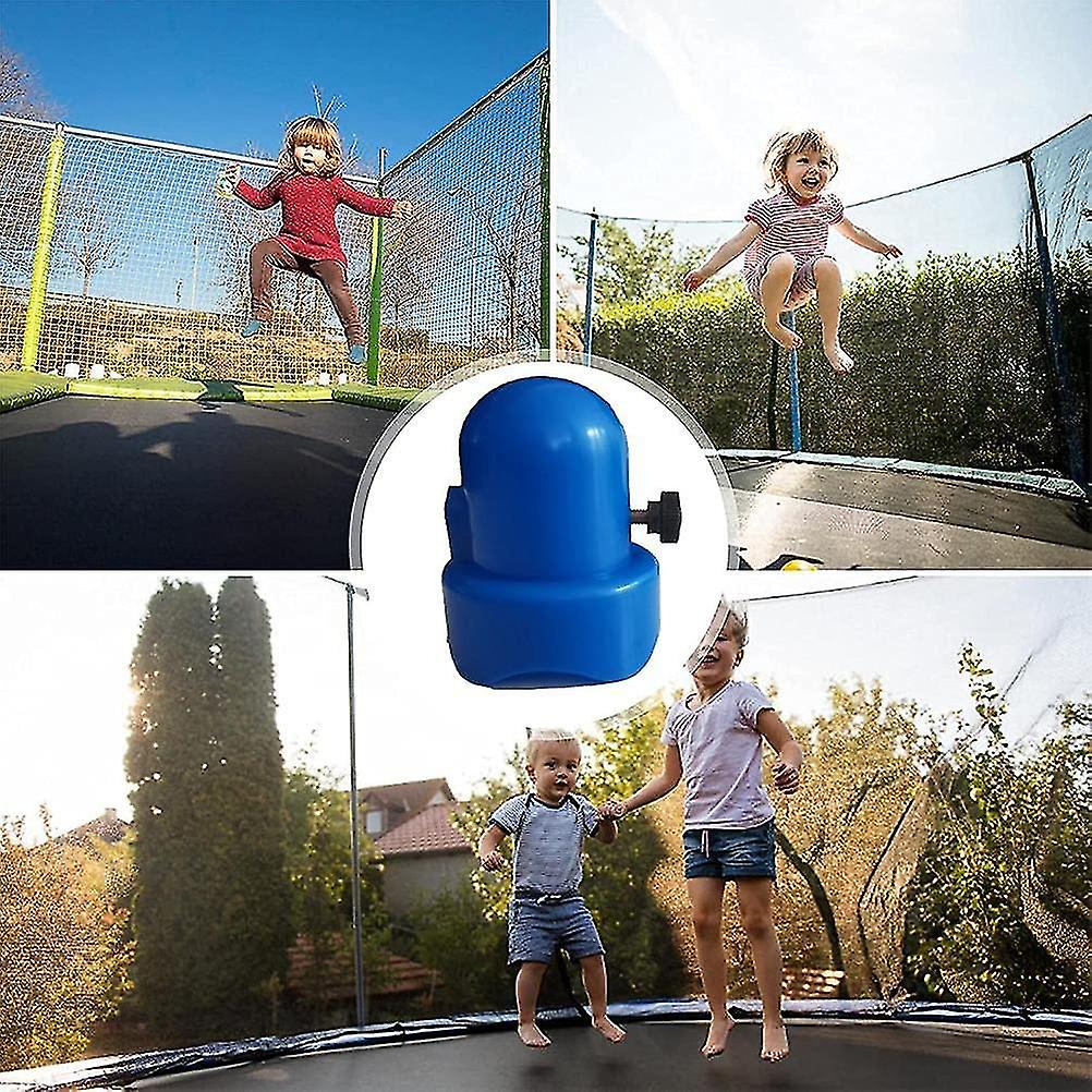 Trampoline End Caps - Blue Safety Net For Jumping Bed Post - Post Cap With Screws(6 Pcs)