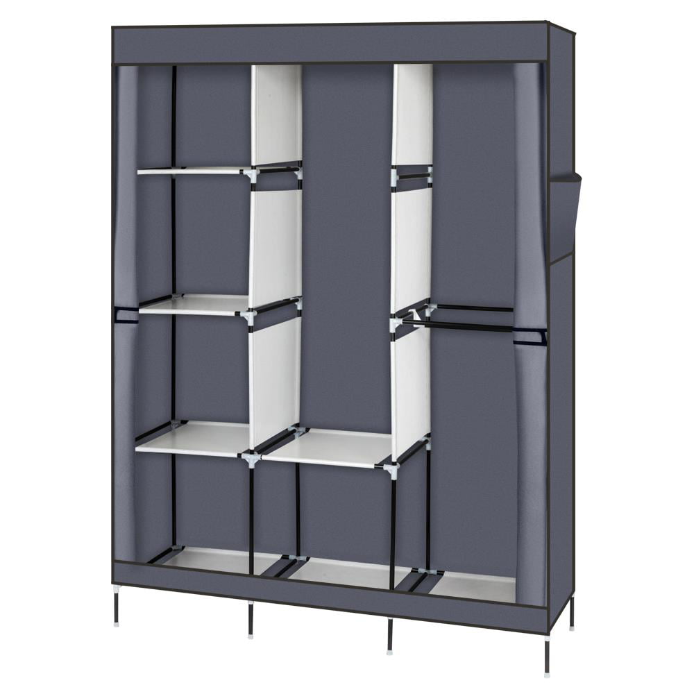 Zimtown 71" Closet Organizer Shelves System Clothes Storage Wardrobe, Gray