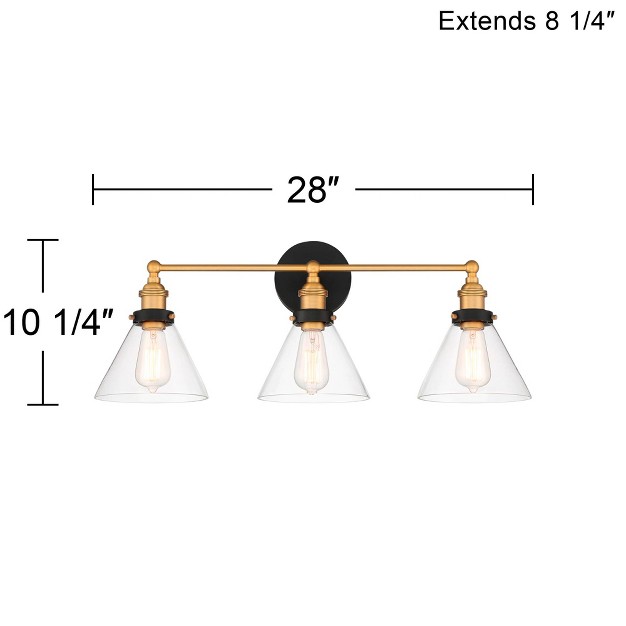 3 light Fixture Clear Glass Shade For Bedroom Bathroom Vanity Reading Living Room