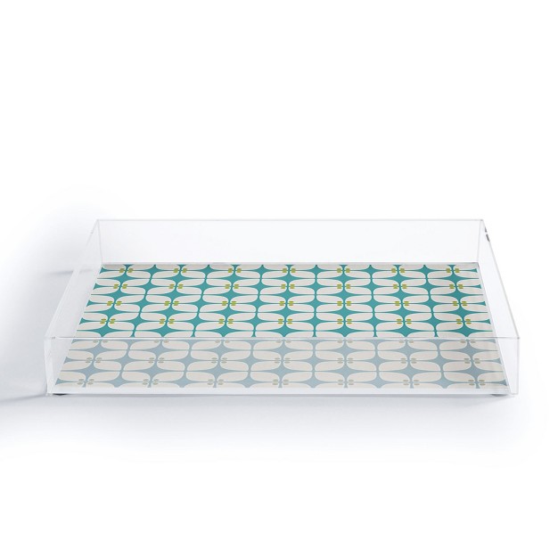 Caroline Okun Mid Century Modern Teal Acrylic Tray Deny Designs