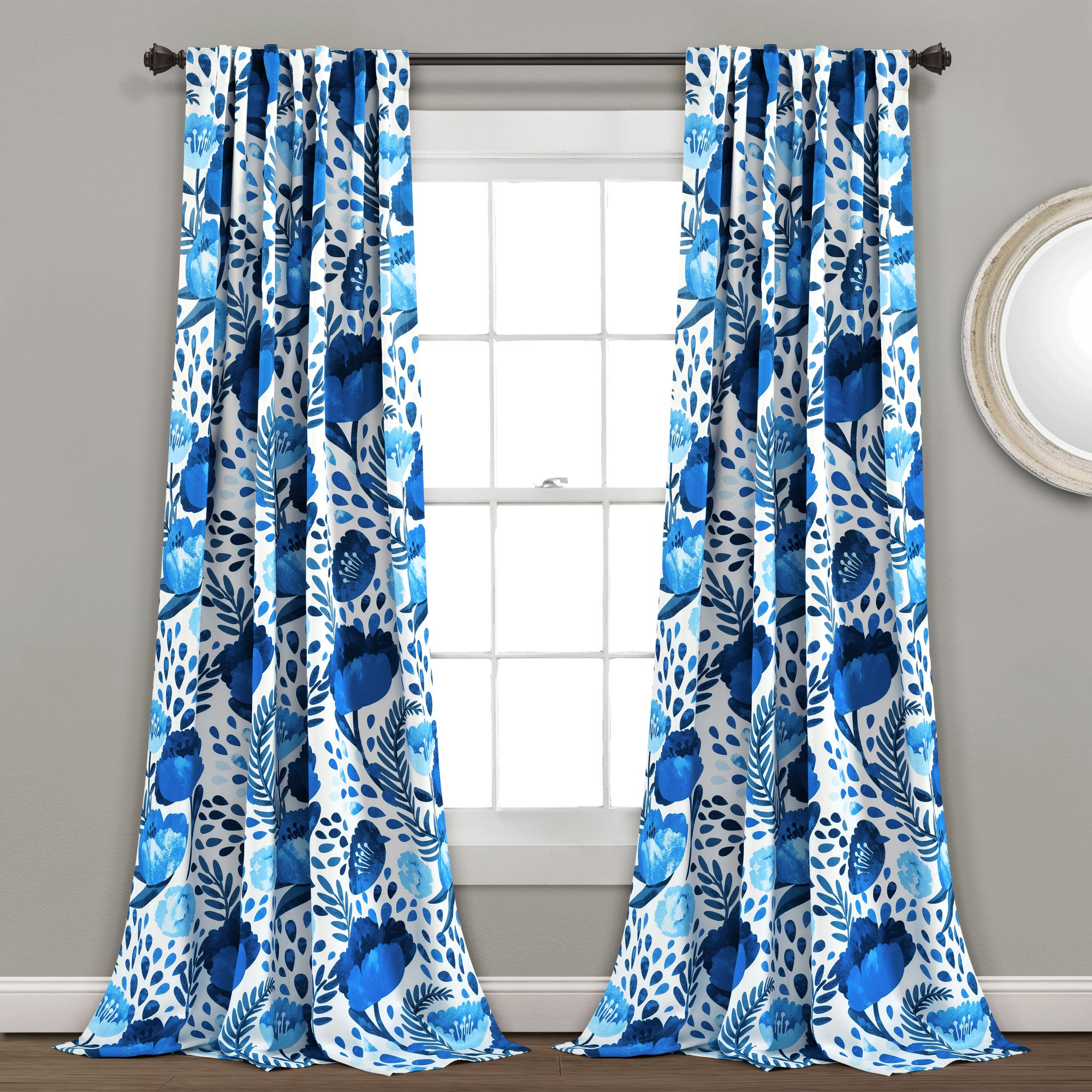 Poppy Garden Light Filtering Window Curtain Panel Set