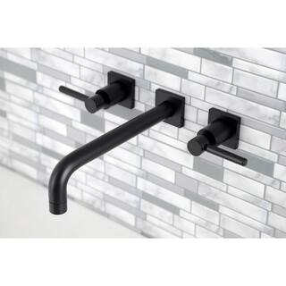 Kingston Brass Concord 2-Handle Wall-Mount Roman Tub Faucet in Matte Black (Valve Included) CHUB_OMS