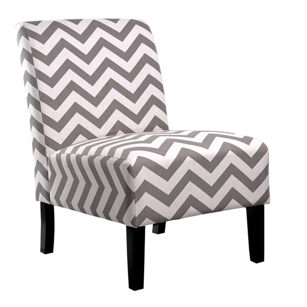 Nathaniel Home Katherine Grey Chevron Accent Slipper Chair