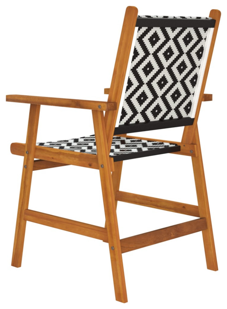 vidaXL Patio Chairs 2 Pcs Patio Dining Chair with Armrest Solid Wood Acacia   Southwestern   Outdoor Dining Chairs   by vidaXL LLC  Houzz