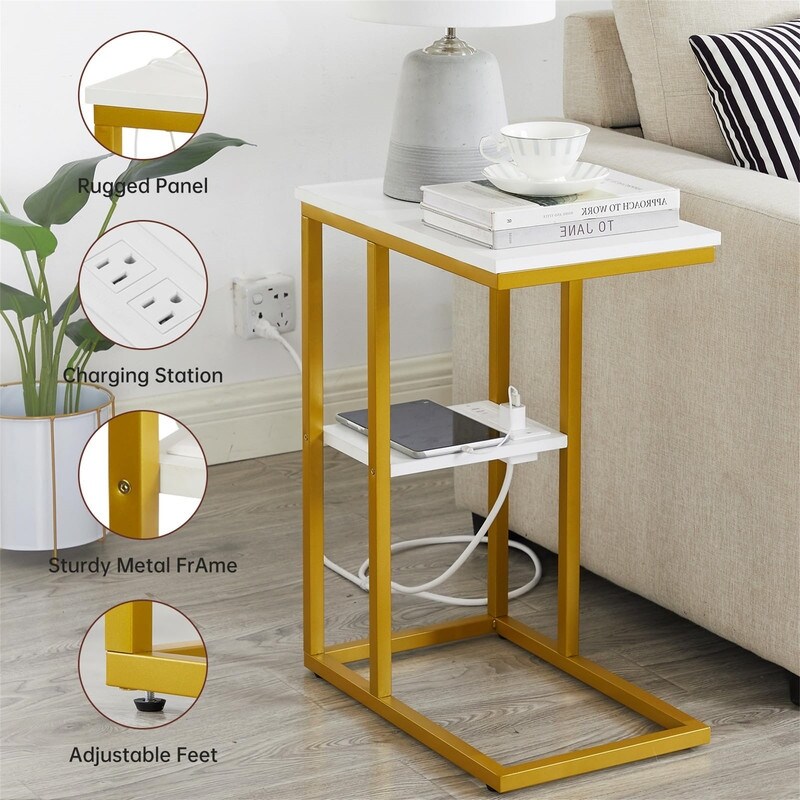 Small Side Tables with USB Ports and Outlets