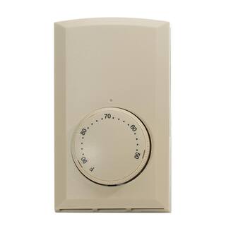 Cadet Single-pole 22 Amp Line Voltage 120240208-volt Mechanical Wall-mount Non-programmable Thermostat in Almond T521-A