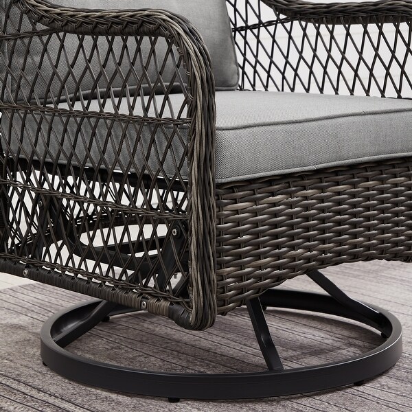 Corvus Vasconia Resin Wicker Outdoor Swivel Lounge Chair