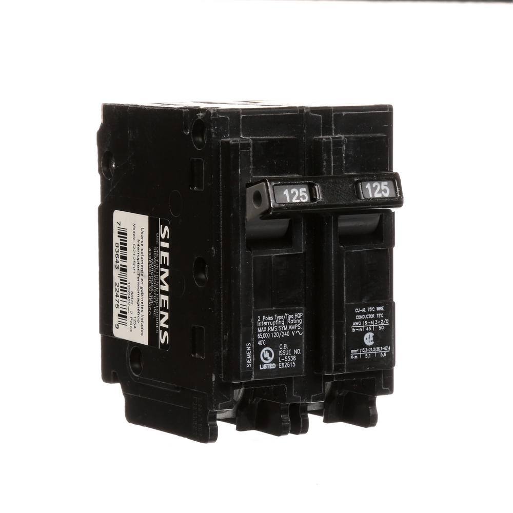 Siemens 125 Amp 2-Pole HQP 65 kA Circuit Breaker Q2125HH