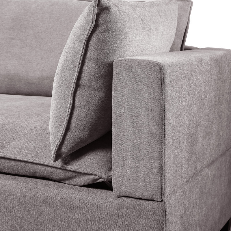 Lilola Home Madison Light Gray Fabric Loveseat   Modern   Loveseats   by PARMA HOME  Houzz