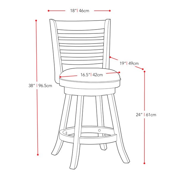 CorLiving Counter Barstool with White Leatherette Seat (Set of 2)