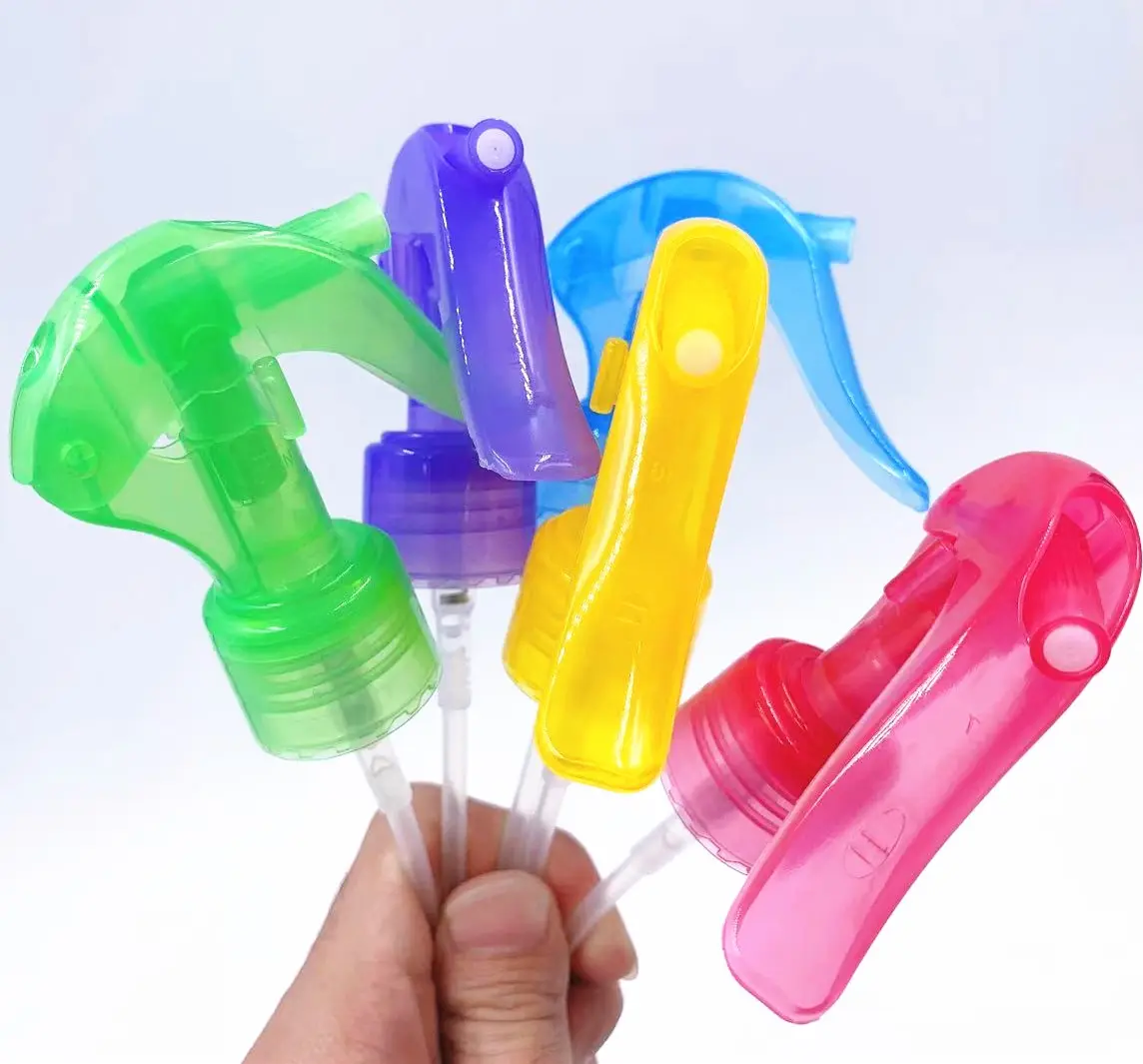 Colorful 28/410 mini non spill PP plastic smooth ribber cleaning wholesale mini trigger sprayer With clip  manufacturer