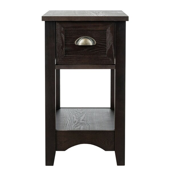 Gymax Contemporary Chair Side End Table Compact Table w/ Drawer