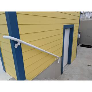 EZ Handrail 1.9 in. Aluminum Round ADA Handrail White 90 Degree Radius Elbow EZA585-W