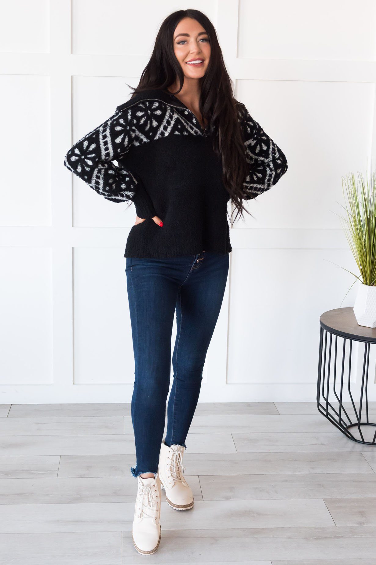 Hidden Gem Modest Pullover Sweater