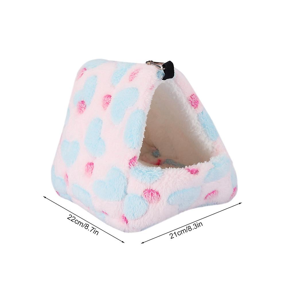 Winter Warm Soft Pet House Cage Bed For Hammock Squirrel Totoro Rabbit (pink 22*21cm)