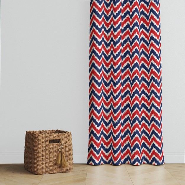 Bacati Mix N Match Navy Red Chevron Ikat Curtain Panel