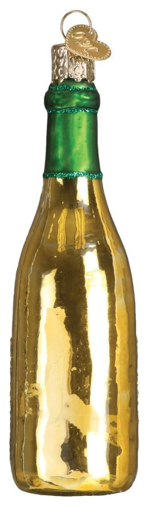 Old World Christmas Glass Blown Ornament White Wine Bottle ( 32303)   Traditional   Christmas Ornaments   by Esbenshades Greenhouses  Houzz