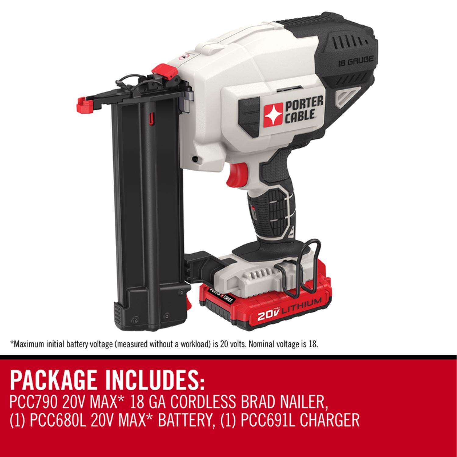 Porter Cable 18 Ga. Cordless Brad Nailer 20 V