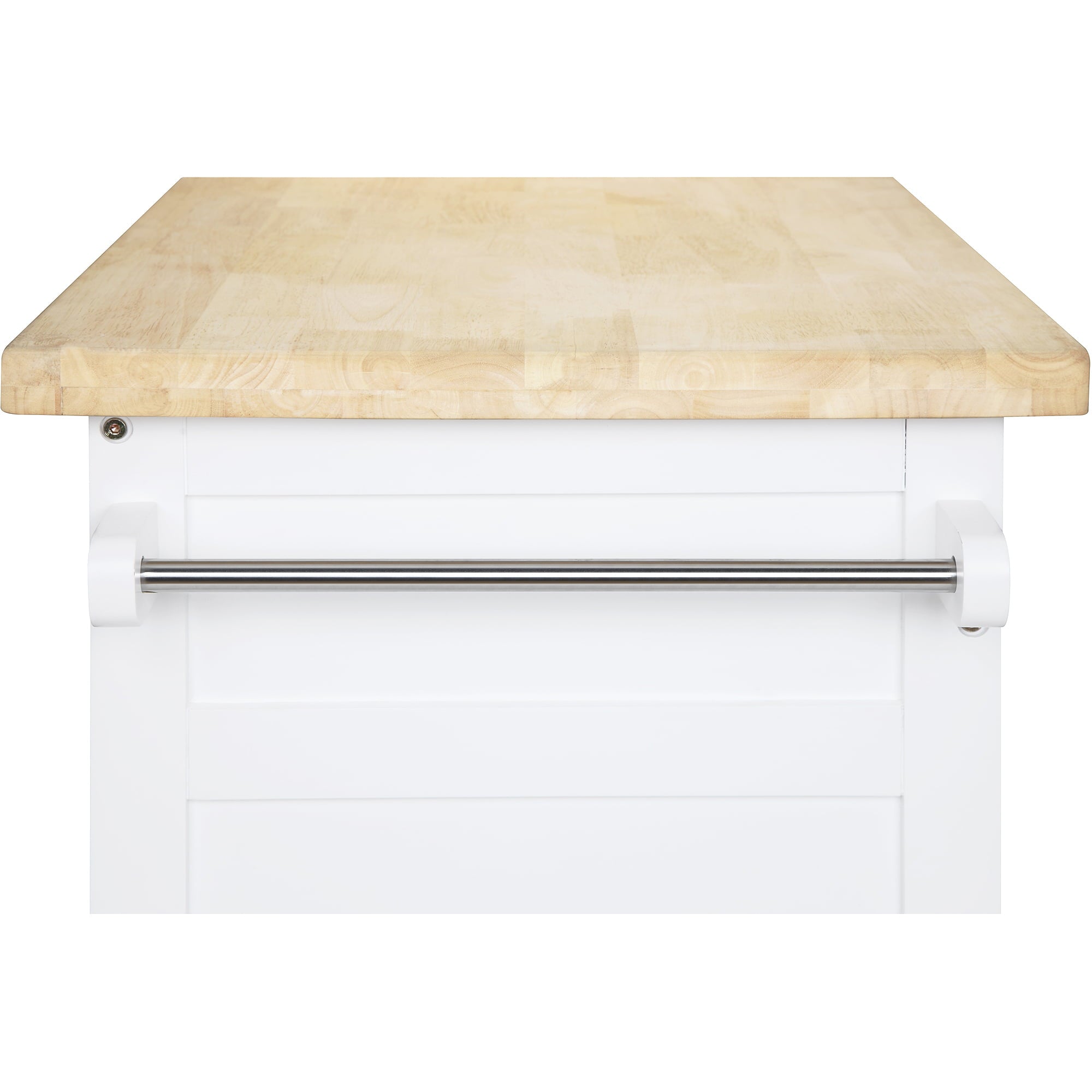 Mainstays Kitchen Island Cart with Drawer and Storage Shelves, White