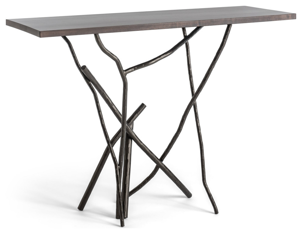 Hubbardton Forge 750113 05 M1 Brindille Wood Top Console Table   Rustic   Console Tables   by The Lighthouse  Houzz