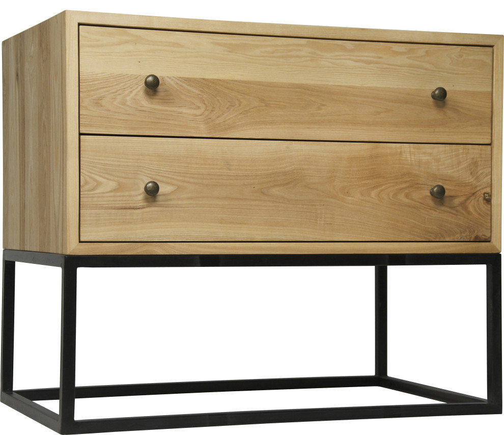 Downtown Wood Side Table   Industrial   Side Tables And End Tables   by HedgeApple  Houzz