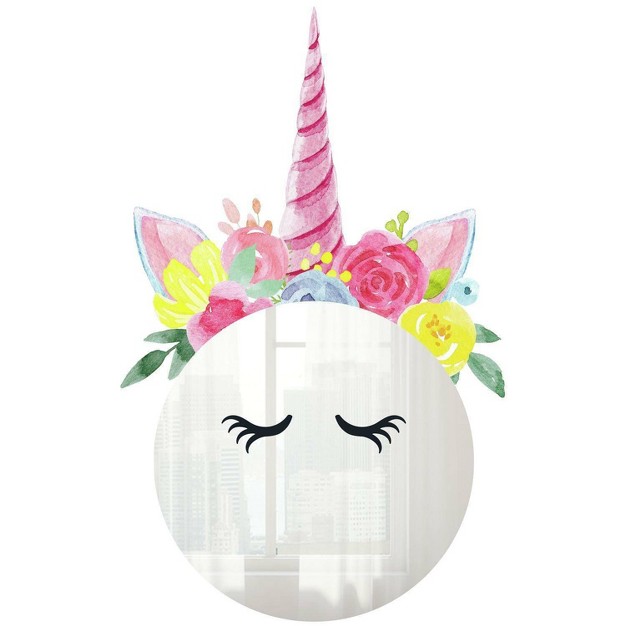 Floral Unicorn Mirror Wall Decal Roommates