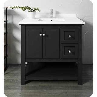 Fresca Manchester 36 in. W Bathroom Vanity Cabinet Only in Black FCB2336BL