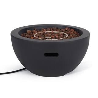 Noble House Tulip Dark Gray Stone Fire Pit Bowl (No Tank Holder) 65738