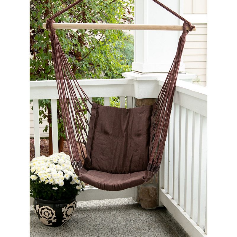 Dark Brown Recycled Cotton Garden Swing Chair