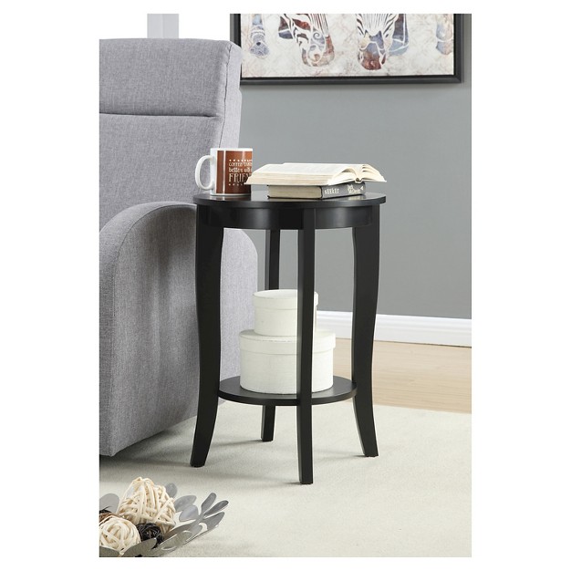 American Heritage Round End Table Convenience Concepts